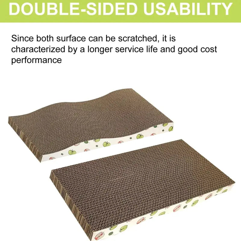 2-Pack Modern Cardboard Cat Scratch Pads with Catnip, Reversible Scratch Boards for Indoor Cats, Furniture & Sofa Protection, Protects & Entertains Feline Pets