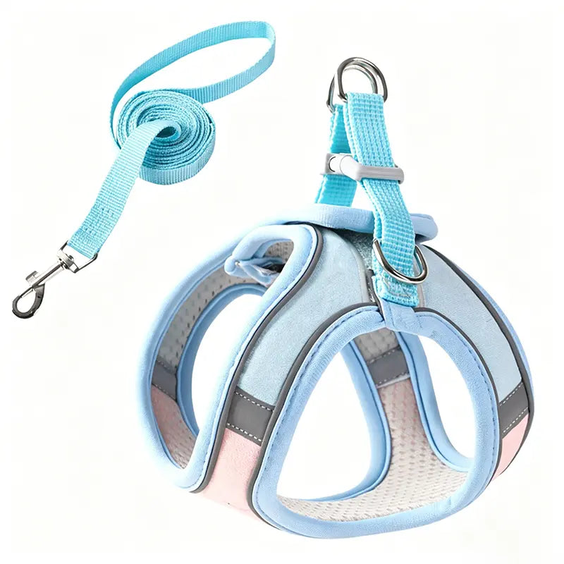 Escape Proof Cat Harness and Leash Set Pack - Adjustable, Soft Mesh Fabric, Lightweight, Sturdy Lock, Stress-Free for Small/Medium Cats (Solid Colors)