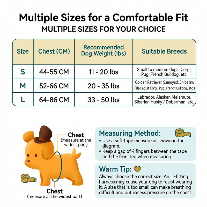 Dog Harness & Leash Set - 5FT Leash Included, Nylon Mesh, No Pull, Durable, Reflective, Choke-Free Design, Chew Resistant, Adjustable, Breathable, Easy On/Off, Waterproof for Hiking, Puppy Daily Walks, S, M