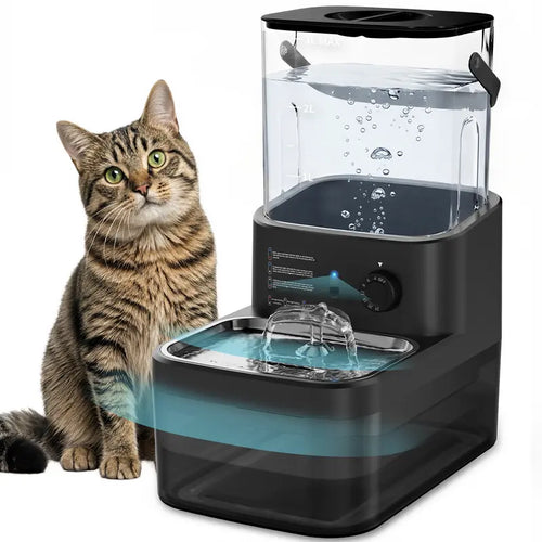 3L Filterless Cat & Small Dog Water Fountain, Cordless Automatic Pet Water Dispenser with Motion Sensor, Separate Clean & Used Water, No Replacement Filters Needed, 304 Stainless Steel Bowl