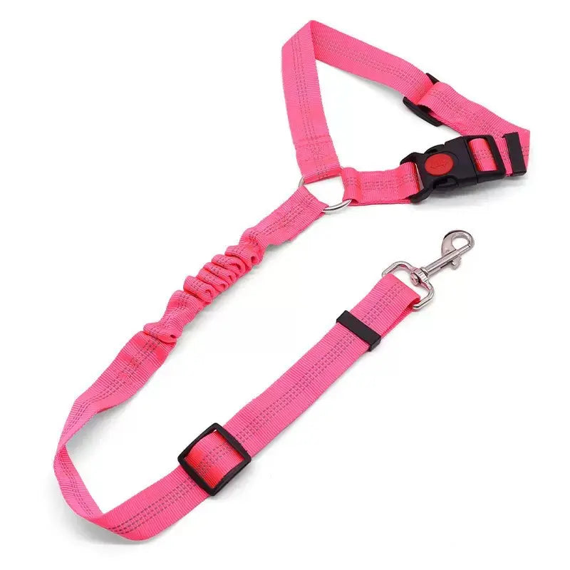 Dog Vehicle Safety Straps (2-Pack) - Nylon Fabric, Reflective Design, Elastic Shock-Absorbing, Adjustable Fit, Secure Fastening, Enhanced Night Visibility