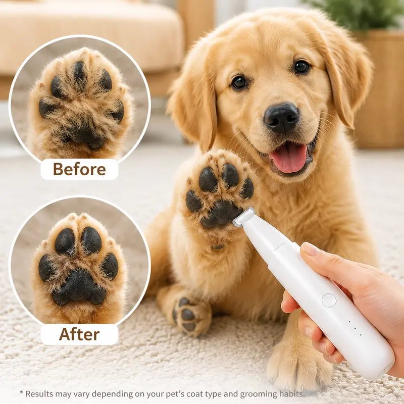 Cordless Dog & Cat Paw Hair Trimmer Clipper - Pet Groomer Tools, 18Mm Wide Solid Blade, Low Noise, USB-C Rechargeable, Precision Trim Claw Care Tool