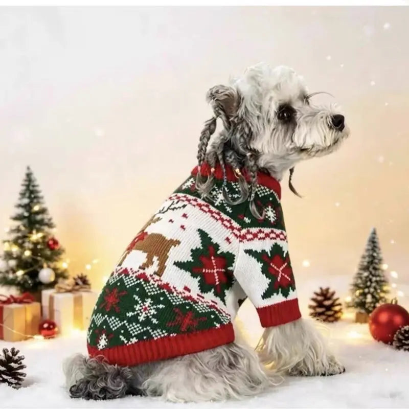 AUROTH Halloween Knitted Pet Sweater for Small/Medium Dogs & Cats, Cozy Fabric Outfit with Pumpkin Print & Ghost Pattern, Warmth Boost Fall Clothing