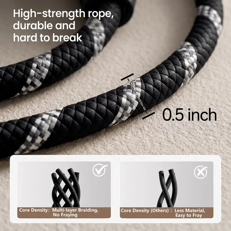 Double Dog Leash, 360° Swivel No Tangle Dual Leash for 2 Dogs, Heavy Duty Shock Absorbing Bungee Leashes with Comfortable Padded Handle & Reflective Stitching for Medium Large Dogs Walking Running Training, Black (25-150 Lbs)