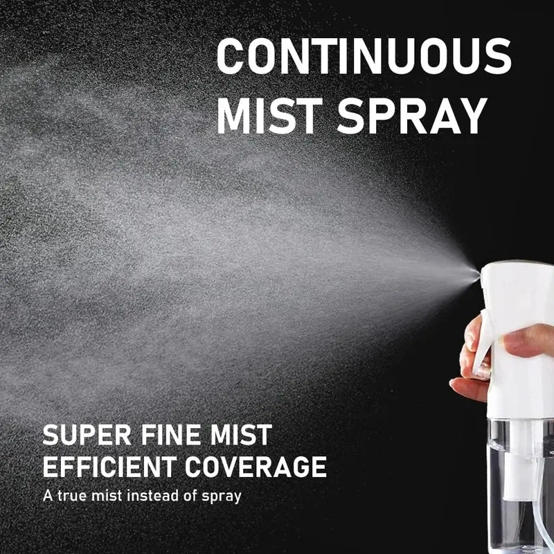 Industrial Oval Plastic Nozzle Continuous Spray Bottle - Waterproof, Leaky-Free, Refillable with Lid, Ultra Fine Mist for Barbers, Liquid Spraying Non-Glass Container Storage Jar (Home Supplies)