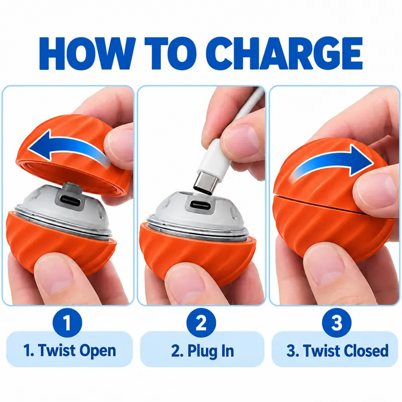 Interactive Dog Ball, 2.2-Inch Motion-Activated Automatic Rolling & Bouncing Ball, USB Rechargeable Durable Indoor & Outdoor Pet Toy for Dogs