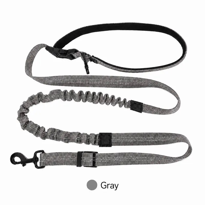 6-In-1 Hands-Free Bungee Dog Leash for Medium-Large Dogs - Nylon Webbing, Shock-Absorbing, Adjustable Waist & Crossbody Straps, Reflective Leashes for Walking, Car Rides, Bungee Leashes