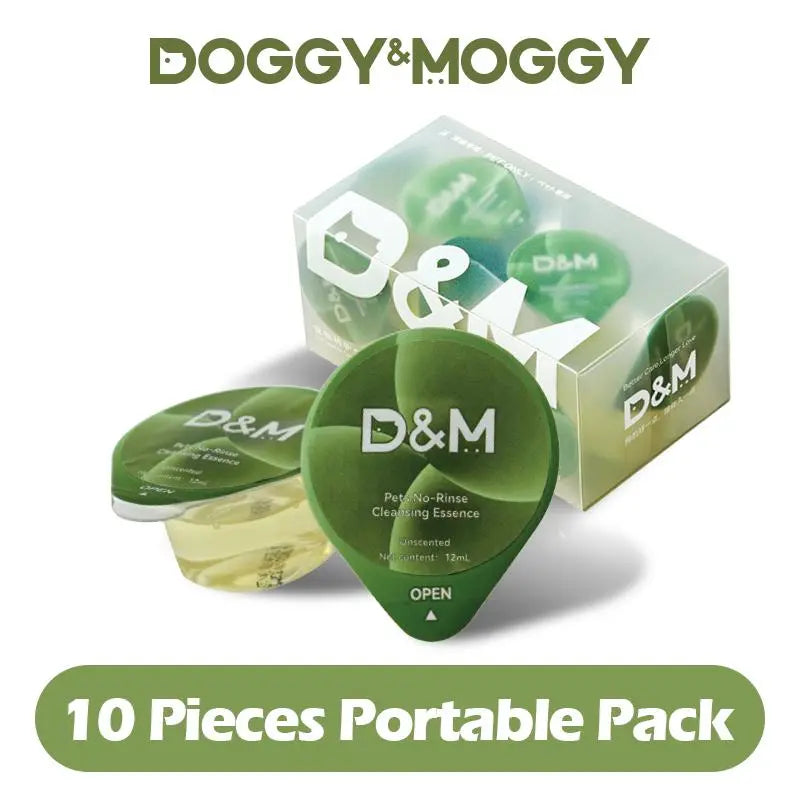 DOGGY&MOGGY 12Ml Pet Fresh Care Bundle - Bio-Enzyme Deodorizer Spray, 10 No-Rinse Cleansing Jelly Cups, Tear-Free, Safe for Pets and Children, Convenient Daily Care, Odor-Eliminating Home Grooming Solution for Dogs and Cats, Home and Furniture Friendly