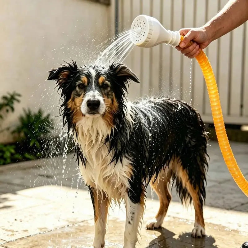 Pet Grooming Universal Shower Head Sprayer - Multi-Hole Spray, Dog & Cat Bathing Faucet Attachment, Silicone+Abs, 68In Flexible Hose for Bathtub Sink