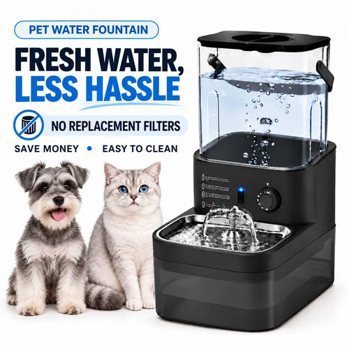 3L Filterless Cat & Small Dog Water Fountain, Cordless Automatic Pet Water Dispenser with Motion Sensor, Separate Clean & Used Water, No Replacement Filters Needed, 304 Stainless Steel Bowl