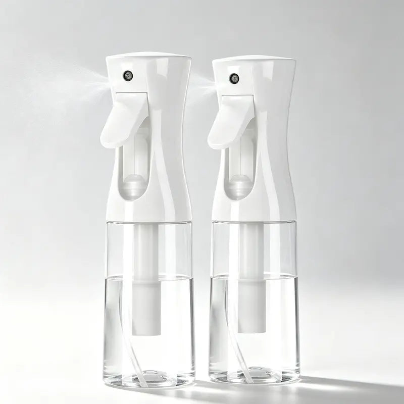 Industrial Oval Plastic Nozzle Continuous Spray Bottle - Waterproof, Leaky-Free, Refillable with Lid, Ultra Fine Mist for Barbers, Liquid Spraying Non-Glass Container Storage Jar (Home Supplies)