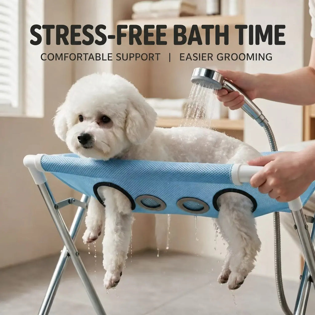Pet Bathing Rack Fixed Anti-Scratch Anti-Bite, Pet Grooming Hammock for Small Dogs, Dog Bath Nail Clipper Tool