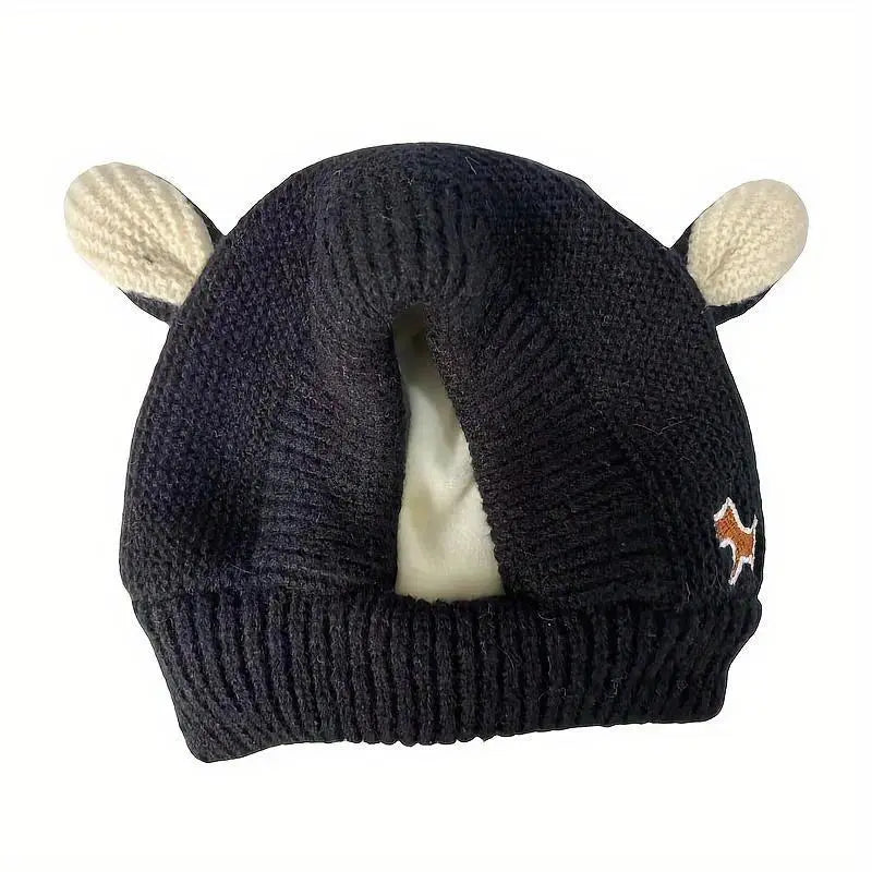 M-Cotton Soft Knitted Hooded Dog Clothing, Anti-Noise Quiet-Ears Winter Ear Warm Hat, Unisex Universal Sizes Multi-Colors for Medium-Large Dogs, Sports & Outdoor Camping Use