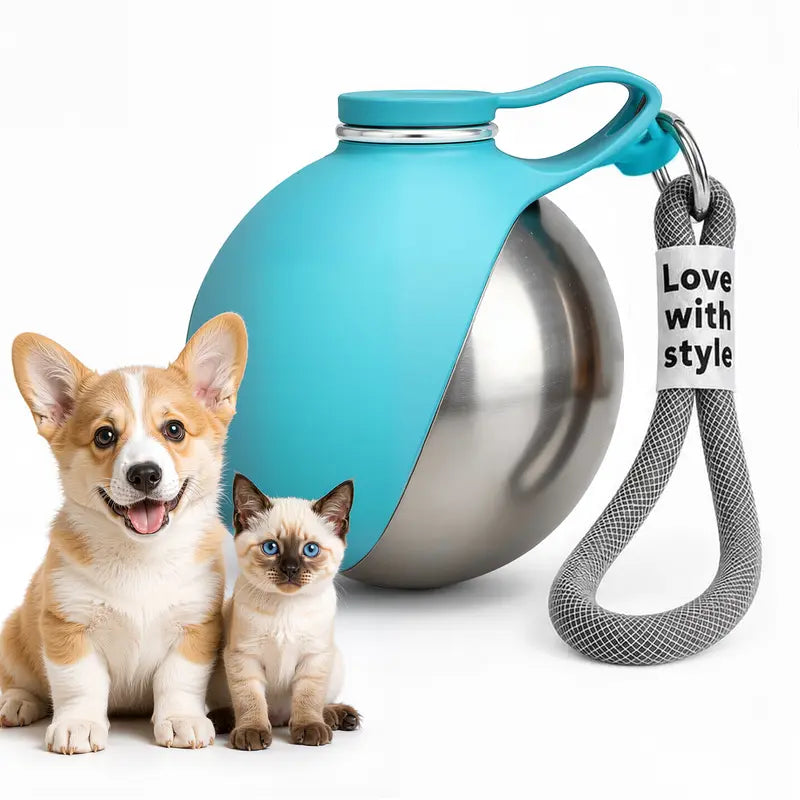 Eorthex Dog Portable Bottle+Bowl-2 -In-1 Bowl+Water Dual Functionality,Leak-Proof Compact Outdoor Pet Travel Container for Walking,Hiking