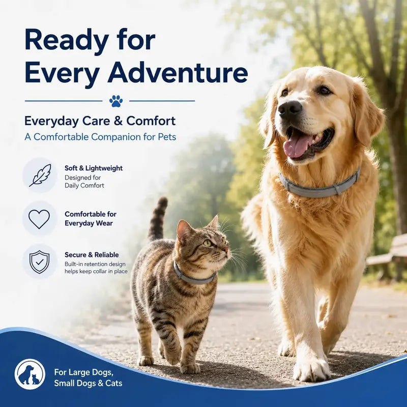 Universal Collar for Cats and Dogs, Providing 8 Months of Protection; Lightweight, Adjustable, and Non-Greasy; Suitable for Daily Wear, Walks, and Outdoor Activities (Do Not Ingest).