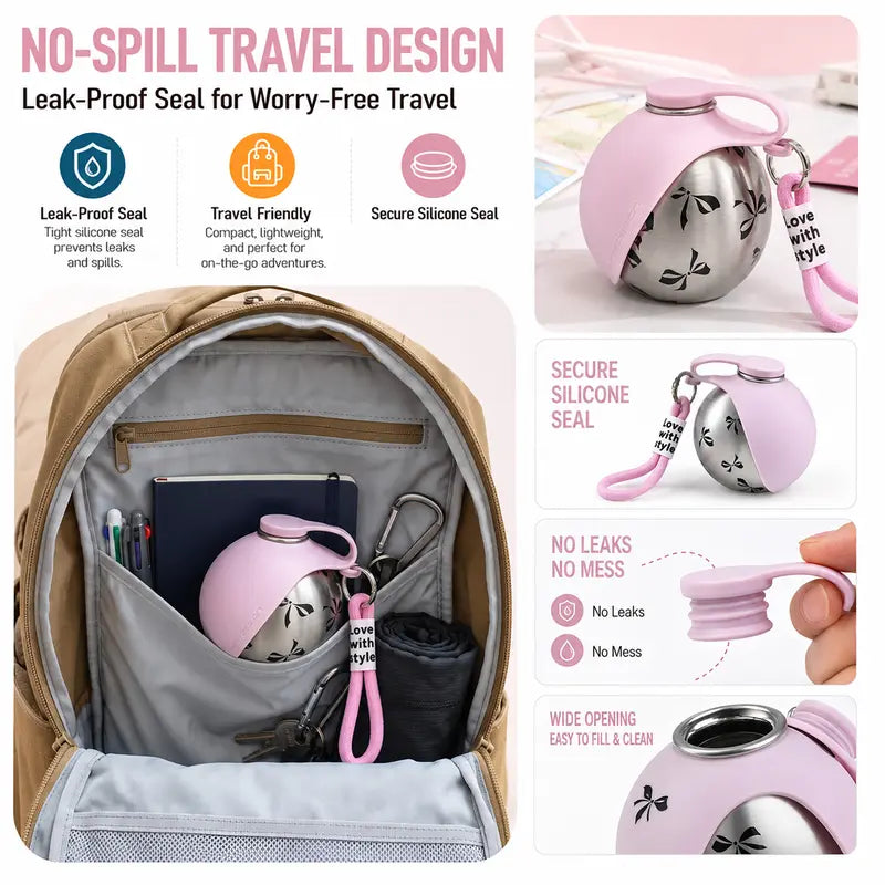 Eorthex Dog Portable Bottle+Bowl-2 -In-1 Bowl+Water Dual Functionality,Leak-Proof Compact Outdoor Pet Travel Container for Walking,Hiking
