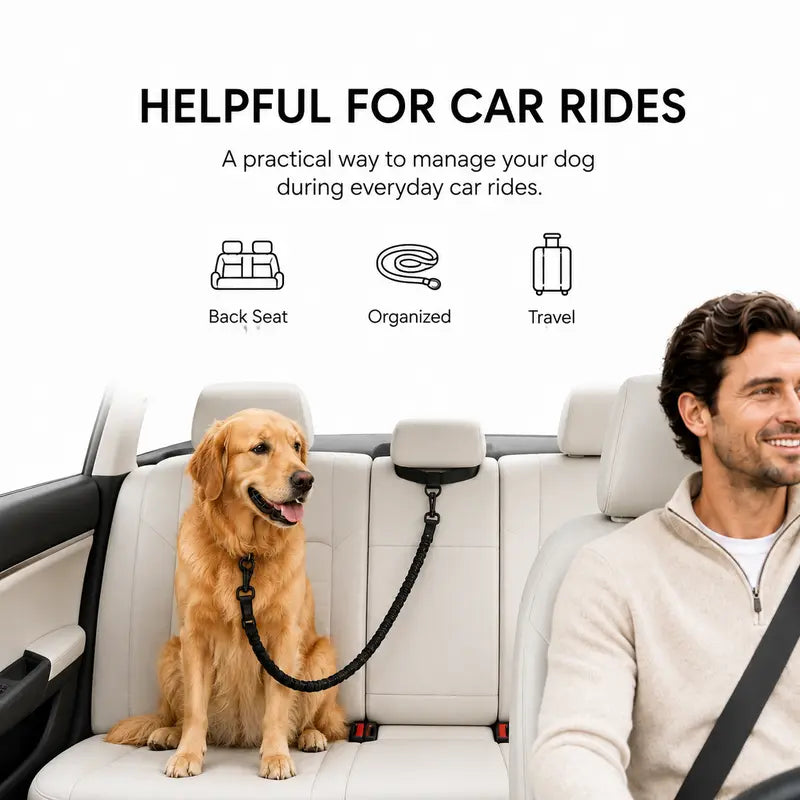 6-In-1 Hands-Free Bungee Dog Leash for Medium-Large Dogs - Nylon Webbing, Shock-Absorbing, Adjustable Waist & Crossbody Straps, Reflective Leashes for Walking, Car Rides, Bungee Leashes