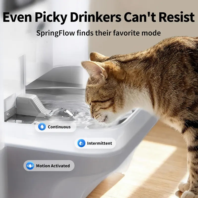 PETKIT Eversweet Ultra AI Camera Pet Water Fountain - 5L/169Fl Oz Filter-Free Automatic Fountain with 140° Wide-Angle Lens, 5G Wifi, App Control, Wastewater Separation, End-To-End Encrypted, Spring Flow, Cubes, Abs+Steel, Hydration Track for Pet