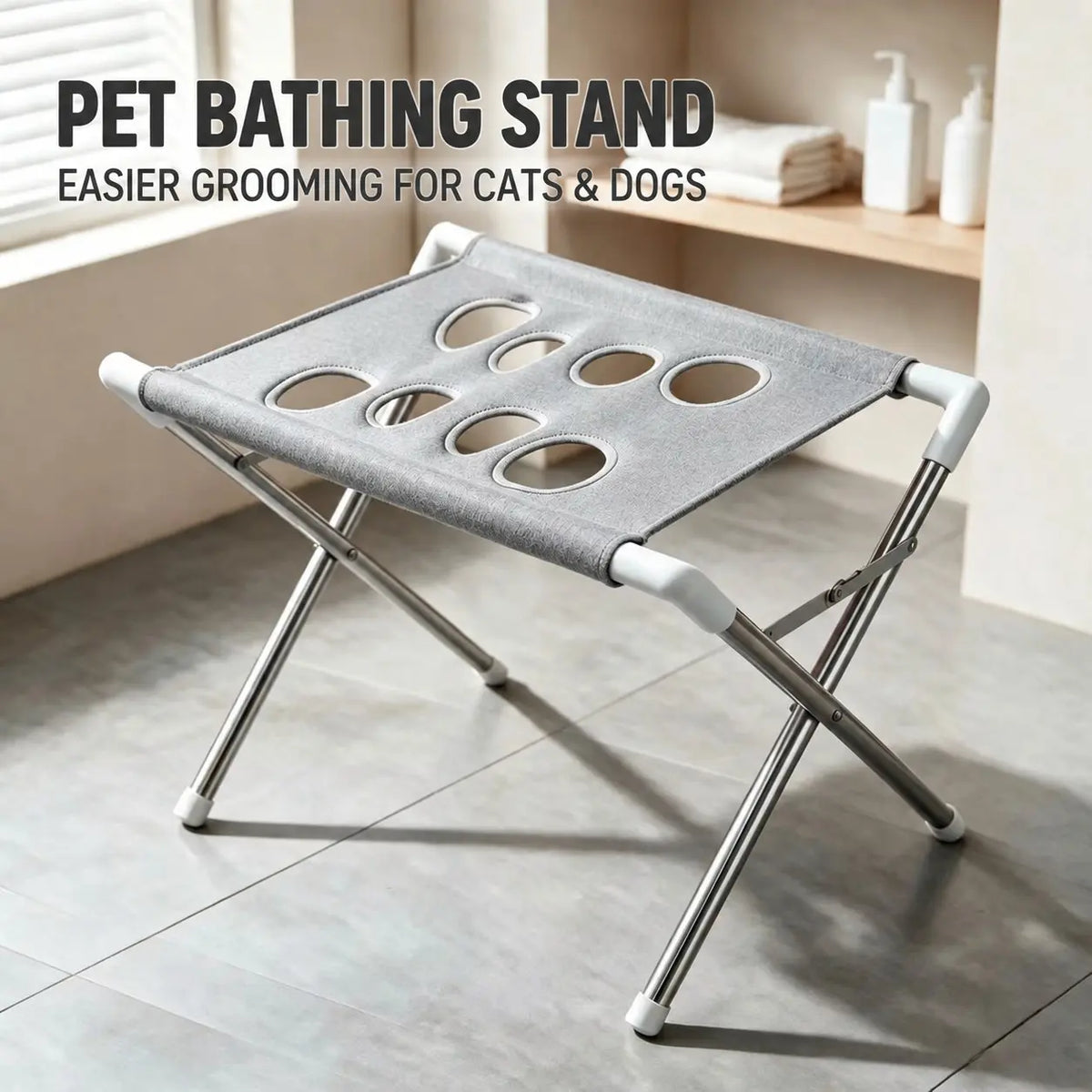 Pet Bathing Rack Fixed Anti-Scratch Anti-Bite, Pet Grooming Hammock for Small Dogs, Dog Bath Nail Clipper Tool