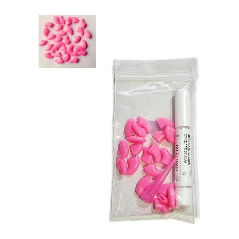 20Pcs High-Quality Rubber Cat Claw Covers - Soft Comfortable Pet Nail Protectors with Free Adhesive Glue, 1 Bag Nail Caps, Fits Snugly like a Glove, Safe Wear, Multi-Size for Kitten Grooming Supplies, Protects from Scratching