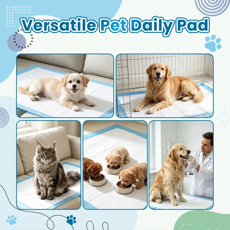 Extra Large 34”X28” Pet Training Pee Pads (50 Count), Diamond Embossed, Fast-Absorb, Thick Multi-Layer, Latex-Free, Skin-Friendly Quick-Dry Pads for Puppies & Cats