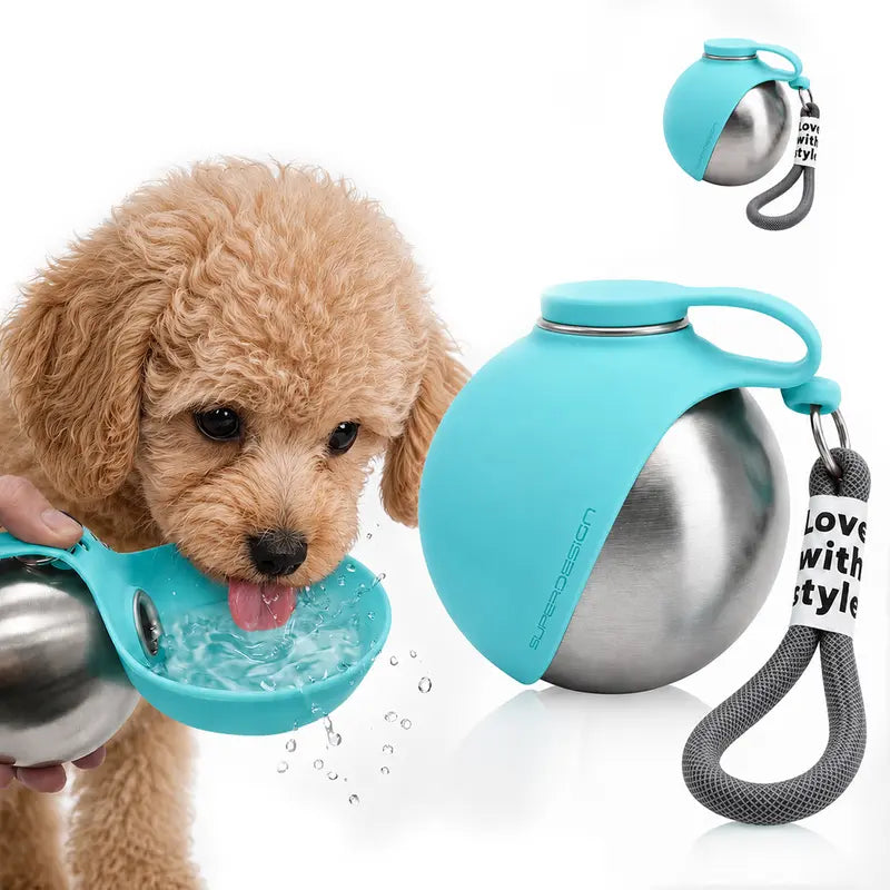 Eorthex Dog Portable Bottle+Bowl-2 -In-1 Bowl+Water Dual Functionality,Leak-Proof Compact Outdoor Pet Travel Container for Walking,Hiking