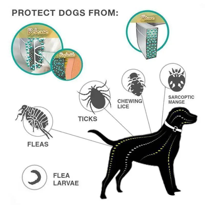 Universal Collar for Cats and Dogs, Providing 8 Months of Protection; Lightweight, Adjustable, and Non-Greasy; Suitable for Daily Wear, Walks, and Outdoor Activities (Do Not Ingest).