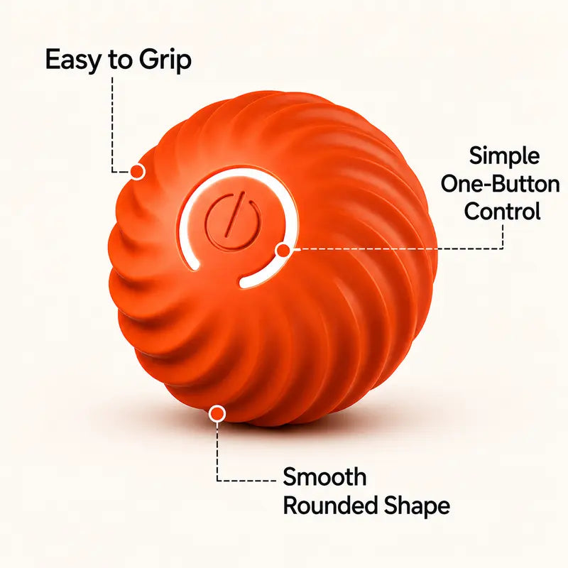 Interactive Dog Ball, 2.2-Inch Motion-Activated Automatic Rolling & Bouncing Ball, USB Rechargeable Durable Indoor & Outdoor Pet Toy for Dogs
