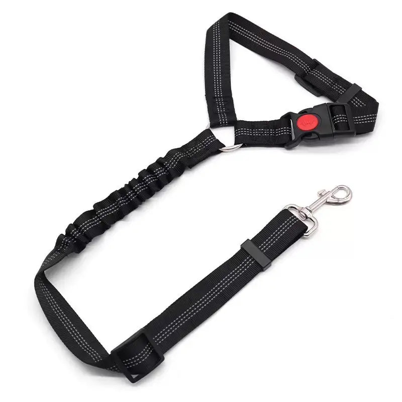 Dog Vehicle Safety Straps (2-Pack) - Nylon Fabric, Reflective Design, Elastic Shock-Absorbing, Adjustable Fit, Secure Fastening, Enhanced Night Visibility
