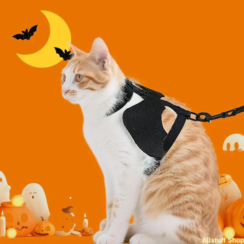 2026 New Unisex Fit Adjustable Bat Wing Mesh Vest Harness for Small Pets, Escape-Proof Soft Mesh Fabric Leash Set for Halloween Walks, Lightweight Walking Training Cosplay Outfit by Sohochic