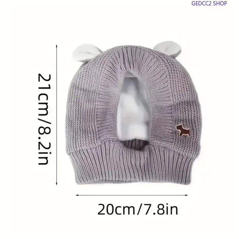 M-Cotton Soft Knitted Hooded Dog Clothing, Anti-Noise Quiet-Ears Winter Ear Warm Hat, Unisex Universal Sizes Multi-Colors for Medium-Large Dogs, Sports & Outdoor Camping Use