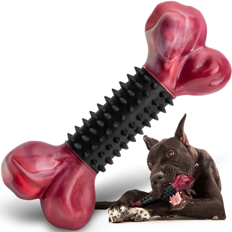 Apasiri Tough Beef-Flavored Nylon & Rubber Dog Chew Bone, 8" Chew Toy for Medium to Large Aggressive Chewer Dogs