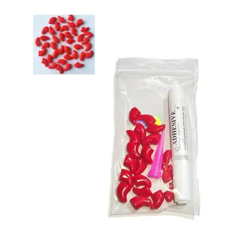 20Pcs High-Quality Rubber Cat Claw Covers - Soft Comfortable Pet Nail Protectors with Free Adhesive Glue, 1 Bag Nail Caps, Fits Snugly like a Glove, Safe Wear, Multi-Size for Kitten Grooming Supplies, Protects from Scratching