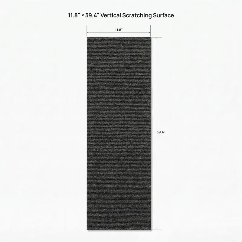 Indoor Cat Scratcher Mat - Wall-Mounted Self-Adhesive Vertical Panels with Cut-To-Fit Design, Non-Slip, Upright Height for Cabinets & Furniture Edges, Helps Protect High-Use Scratch Zones, Scratch Pad