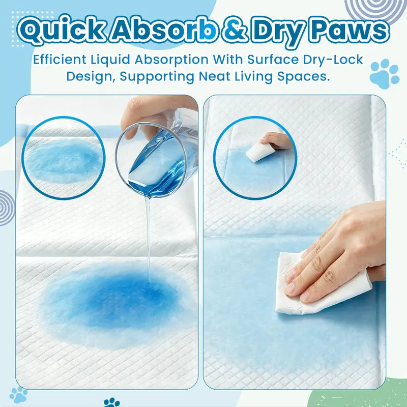 Extra Large 34”X28” Pet Training Pee Pads (50 Count), Diamond Embossed, Fast-Absorb, Thick Multi-Layer, Latex-Free, Skin-Friendly Quick-Dry Pads for Puppies & Cats