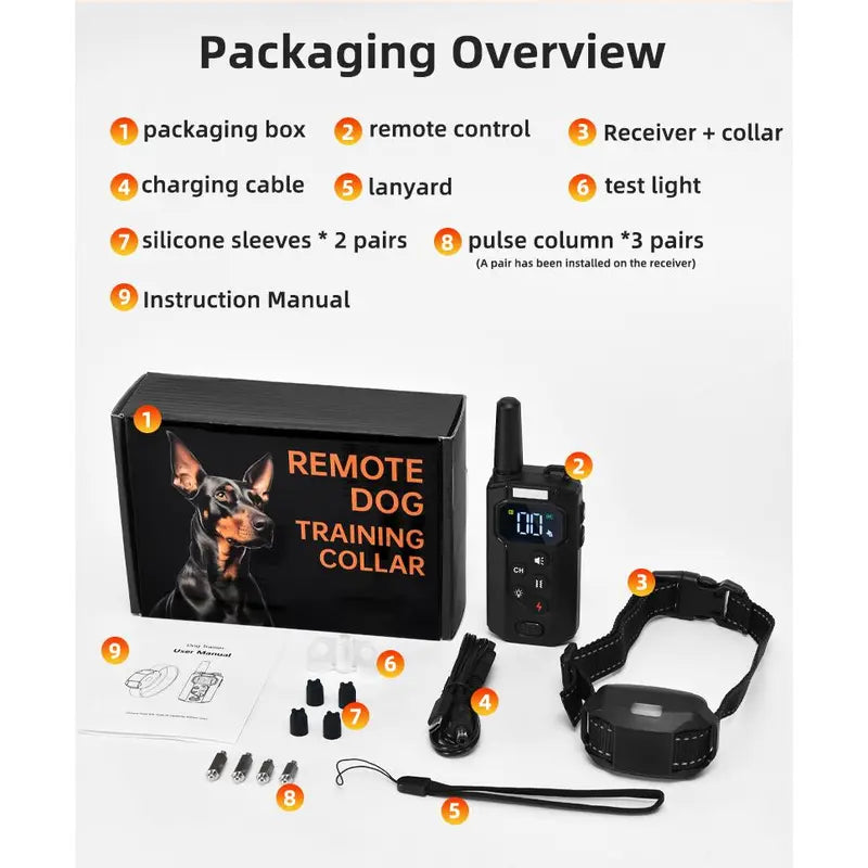 Automatic Dog Bark Collar for All Breeds - 2600Ft Remote Range, Night LED Light, IP67 Waterproof, Security Lock, 3 Safe Modes, Rechargeable Smart Behavior Correction Training Collar, Bark Collars