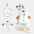 Snowman Christmas Pet Costume - Soft Warm Plush Hooded Outfit with D-Ring Leash Hole for Small/Medium Dogs & Cats, Winter Holiday Apparel