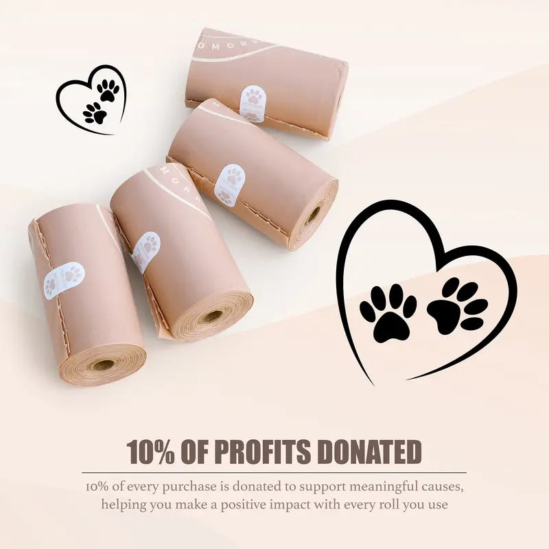 Bio-Based Dog Poop Bags, Silky Soft & Leak-Proof, Lavender-Scented, Made from Cornstarch – 8 Rolls, 120 Bags