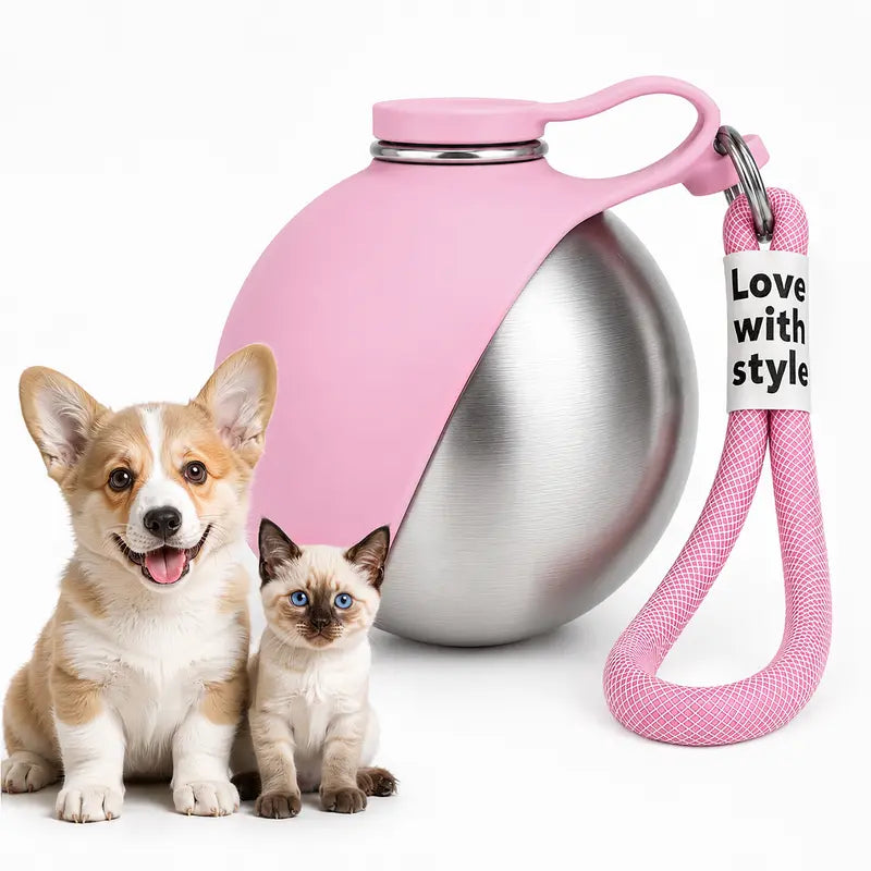 Eorthex Dog Portable Bottle+Bowl-2 -In-1 Bowl+Water Dual Functionality,Leak-Proof Compact Outdoor Pet Travel Container for Walking,Hiking