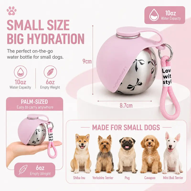 Eorthex Dog Portable Bottle+Bowl-2 -In-1 Bowl+Water Dual Functionality,Leak-Proof Compact Outdoor Pet Travel Container for Walking,Hiking