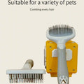 Rubber Slicker Brush for Dogs & Cats - Self-Cleaning Fine Needle Grooming Tool with Paw Print Cartoon Handle, Ergo Grip, Universal Fit for Floating Hair Shedding, Tangles, Thinning (Pet Hair Care Supplies)