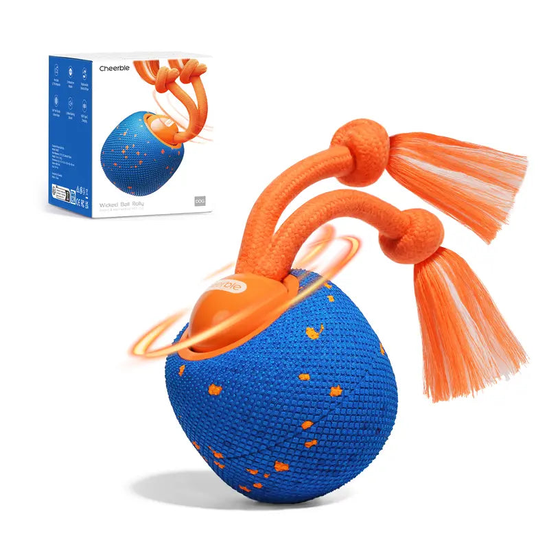 Cheerble Smart Interactive Dog Toy, Wicked Ball Rolly, Automatic Moving, Bouncing, Rotating, E-TPU Material, Active Rolling Interactive Dog Ball for Medium and Large Dogs Petlovers