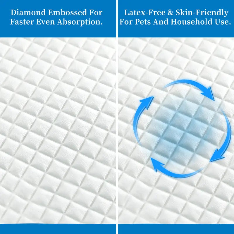 Extra Large 34”X28” Pet Training Pee Pads (50 Count), Diamond Embossed, Fast-Absorb, Thick Multi-Layer, Latex-Free, Skin-Friendly Quick-Dry Pads for Puppies & Cats