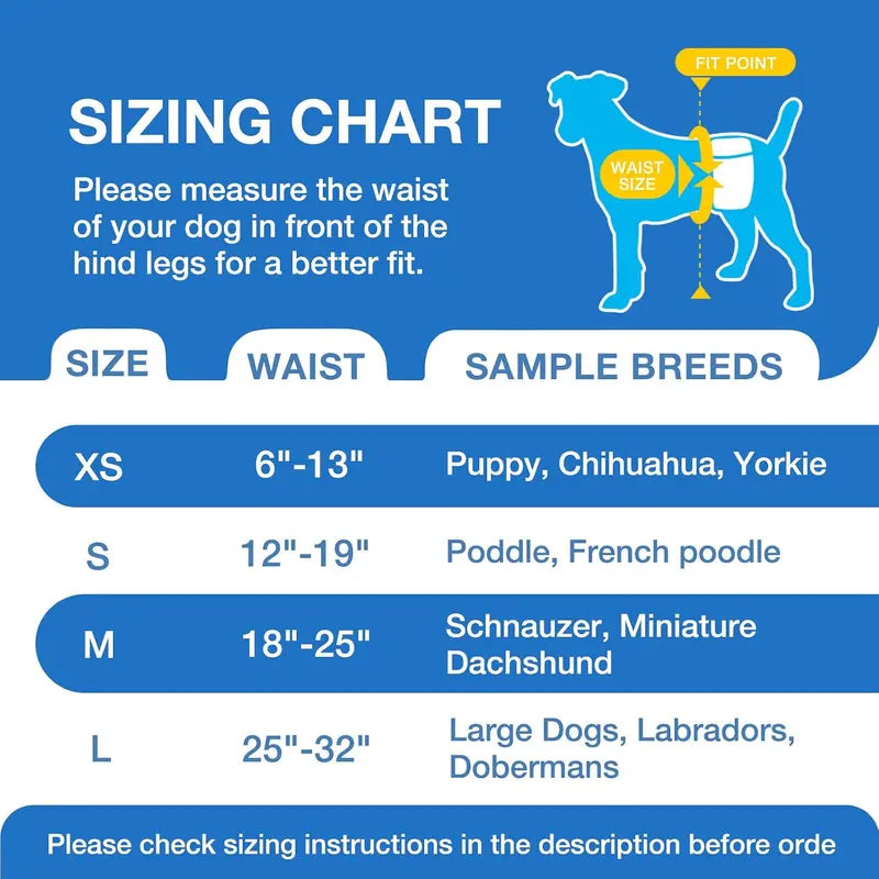 2‑Pack Disposable Dog Wraps(20Ct), Absorbent Doggie Diapers, Rapid-Dry Leak-Proof Puppy Diapers, Wetness Indicator Excitable Urination Incontinence, Comfortable Fit for Girl Dogs in Heat&Elderly Incontinence, Pet Essiential