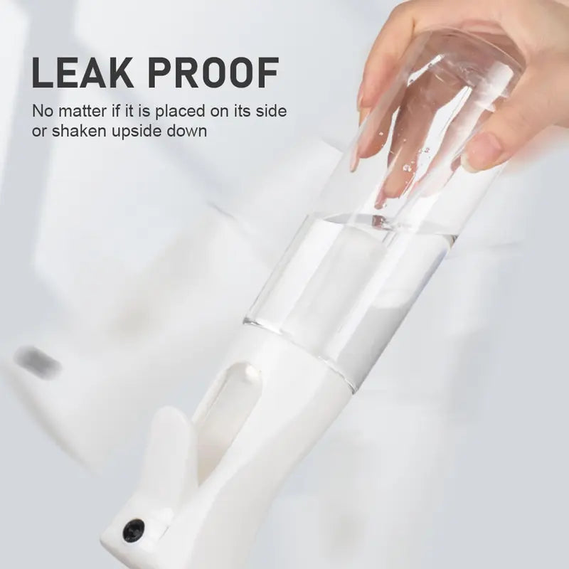 Industrial Oval Plastic Nozzle Continuous Spray Bottle - Waterproof, Leaky-Free, Refillable with Lid, Ultra Fine Mist for Barbers, Liquid Spraying Non-Glass Container Storage Jar (Home Supplies)
