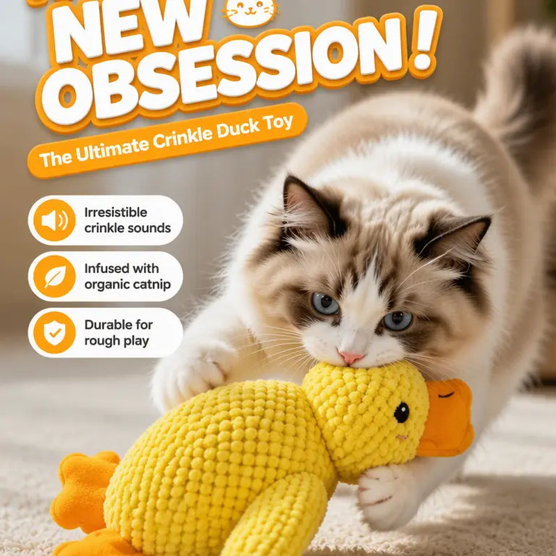 UQIOZ New Catnip Plush Cat Toy - Universal Size Interactive Wand, Chew-Resist Boredom Buster, Crinkle Sound Teething Pet Supply for Cat Lovers
