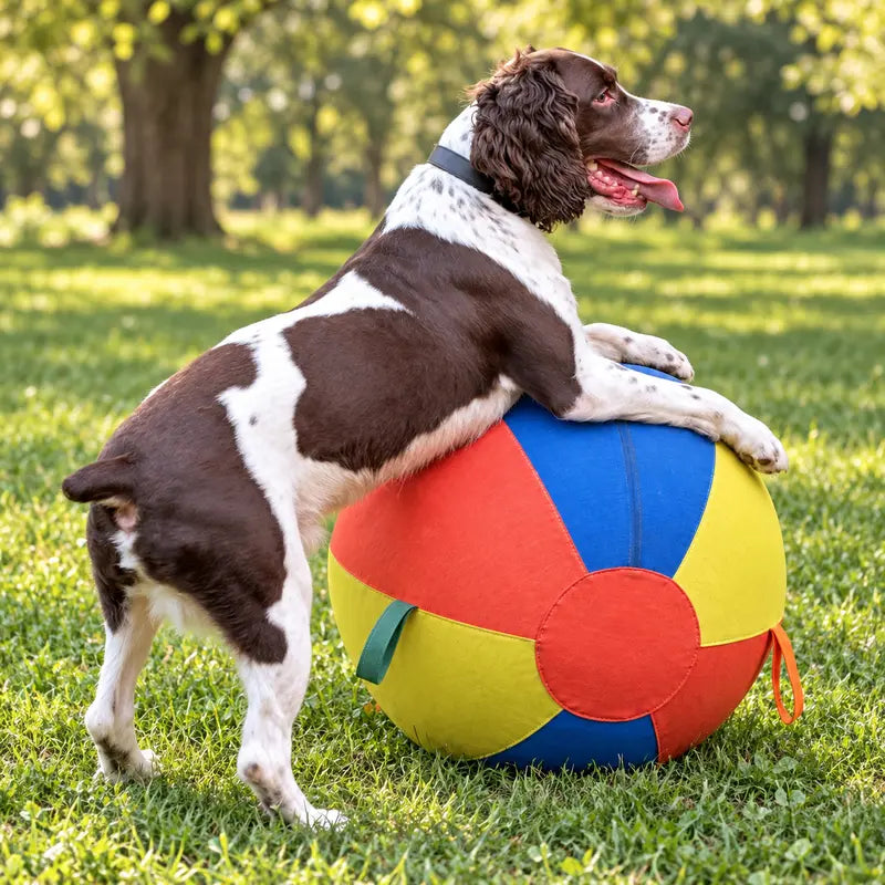 Heavy Duty 22" Herding Play Ball for Large Dogs - Thick Bladder, 6 Grab Tabs, Reinforced Nylon Stitching, Quick-Inflation Design, Long-Lasting Puncture Resistance - Outdoor Chase Dog Toy Interactive Training