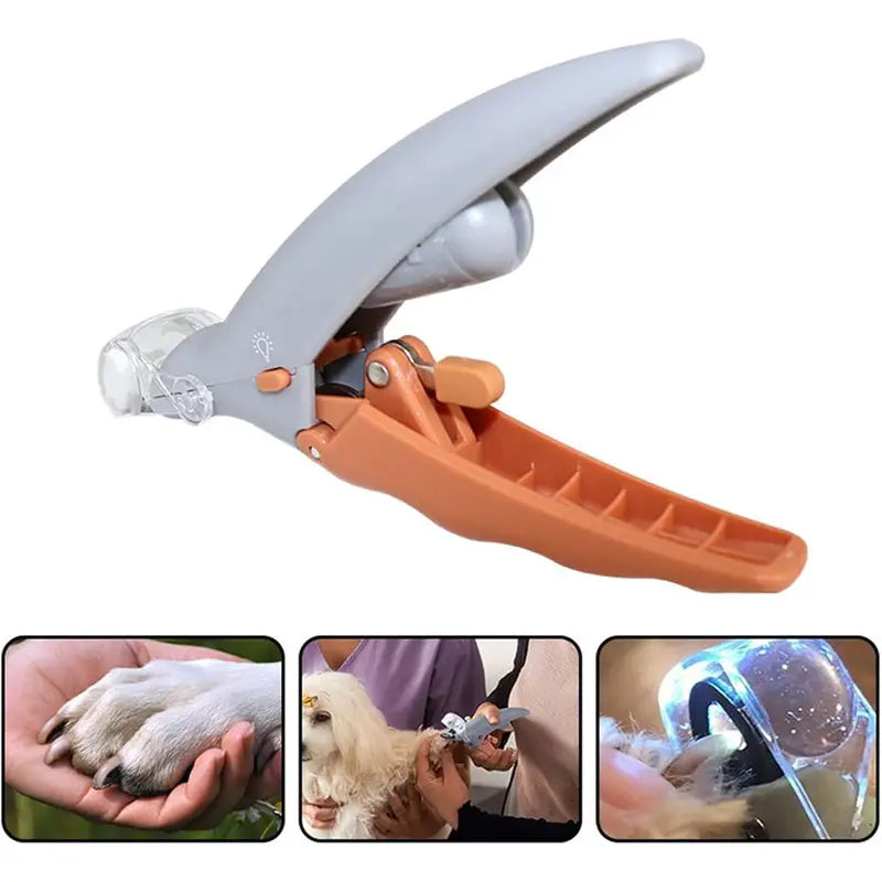 Pet Nail Clipper with LED Light & 5X Magnification, Safe Nail Trimmer for Dogs Cats, Bright LED for Clear Nail View, Professional Pet Grooming Accessory for At-Home Pet Nail Care