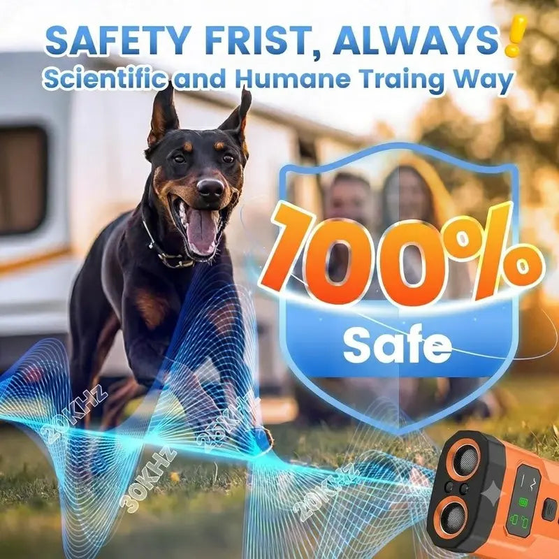 Upgraded Automatic Ultrasonic Dog Bark Deterrent - 25FT Range Portable Pet Training Tool, Safe Behavior Corrector, Quiet Environment Indoor/Outdoor Solution