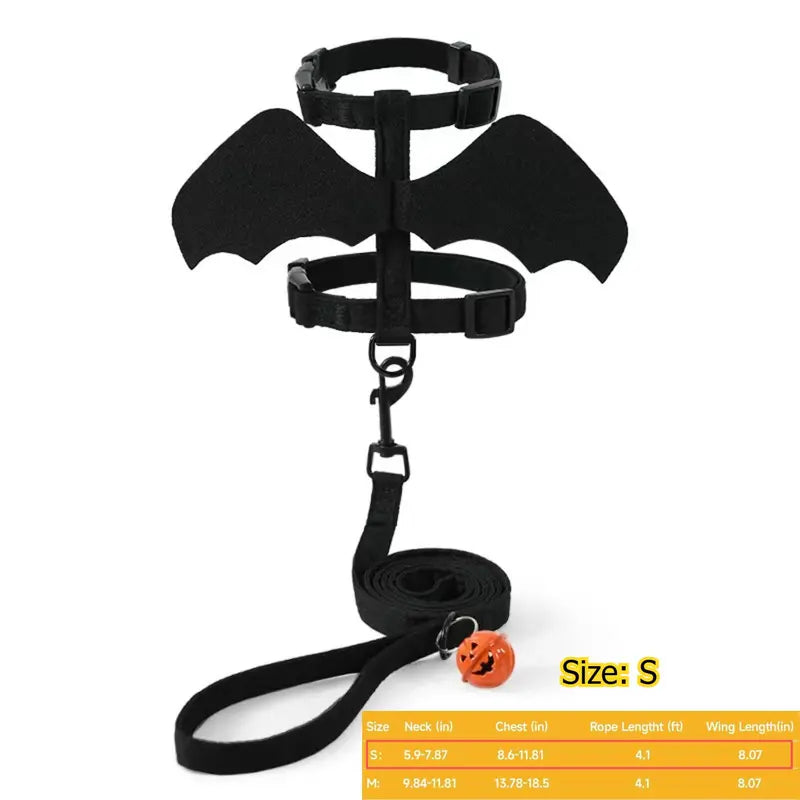 2026 New Unisex Fit Adjustable Bat Wing Mesh Vest Harness for Small Pets, Escape-Proof Soft Mesh Fabric Leash Set for Halloween Walks, Lightweight Walking Training Cosplay Outfit by Sohochic